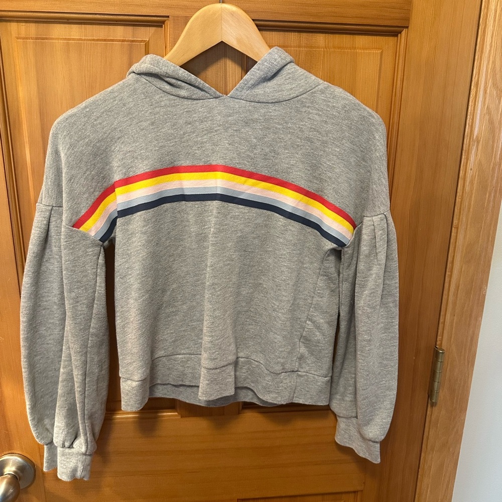 Nordstrom Gray Hoodie with Colorful Stripe
